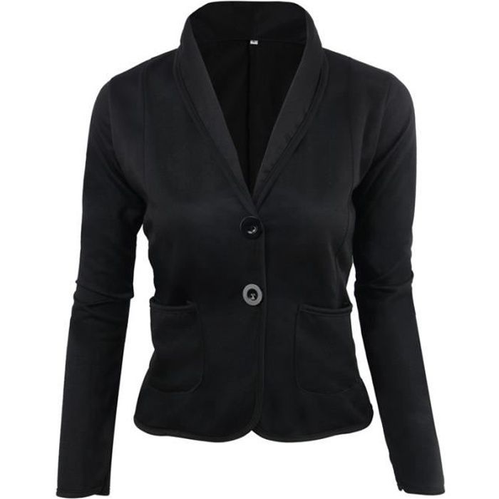 Veste Femme, Coupe Slim, Col Arrondi, Sans Revers