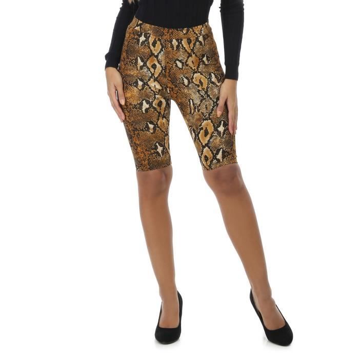 Cycliste femme - Imprimé python - Marron - VTT