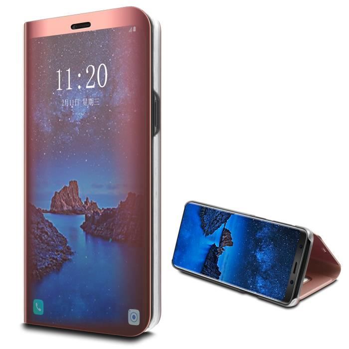 Coque Rabat Miroir Pour Xiaomi Redmi 9C - Étui Hybride Clip - Protection 360°