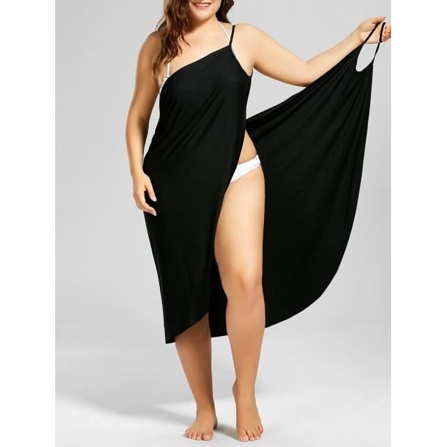 Robe de plage Pareo Type 8016 black Femme Blanc Cdiscount Pret a Porter