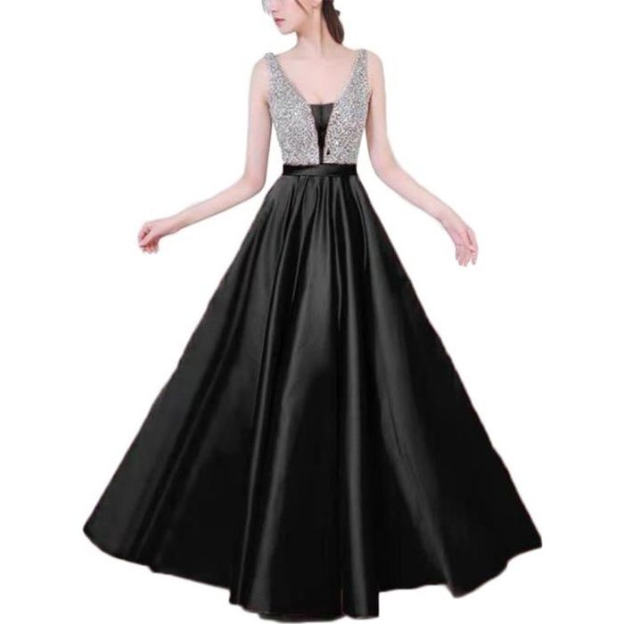 Élégant Femme Paillette Robe de Soirée Longue Pour Mariage Cocktail