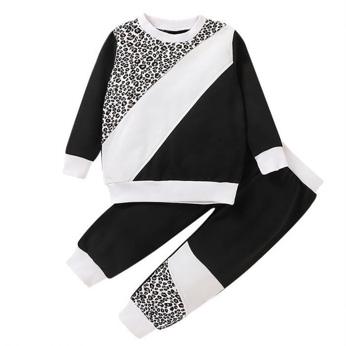 Ensemble Jogging Enfant Fille T-shirt Et Pantalon Imprimé Dessin Animé - Tenue Confortable Pour Fête Et Quotidien