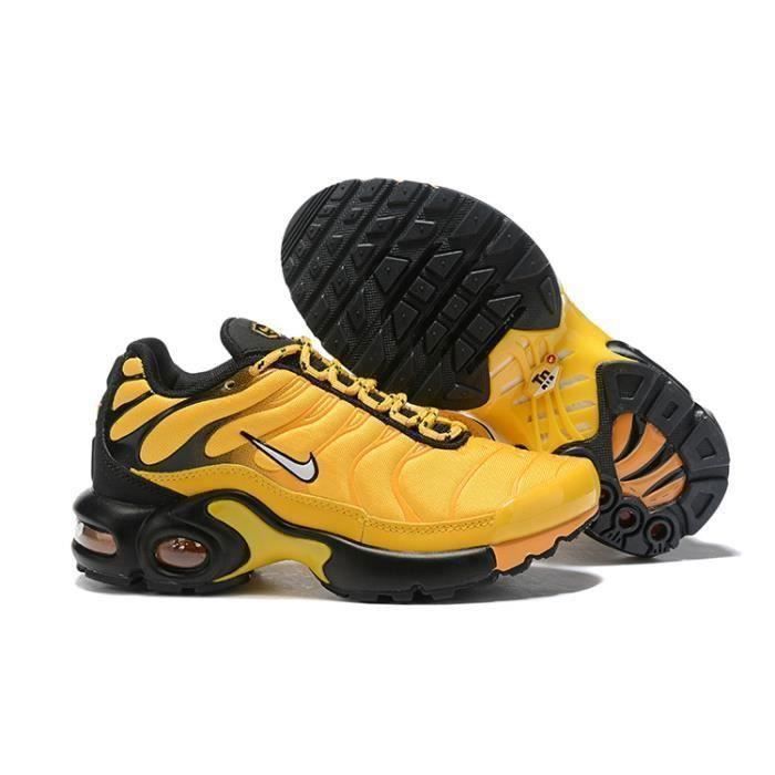 Nike Baskets Air Max TN Plus Enfant Chaussures Entraînement de Sport Jaune  Noir Noir - Cdiscount Chaussures