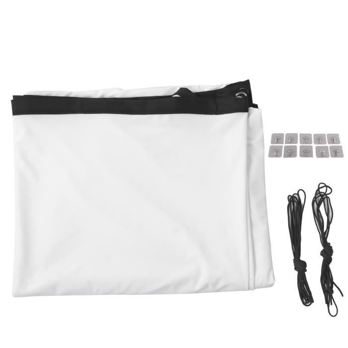 Écran De Projecteur 50 16: 9 Épaissir Portable Non Pli Doux Polyester Blanc Projecteur Rideau