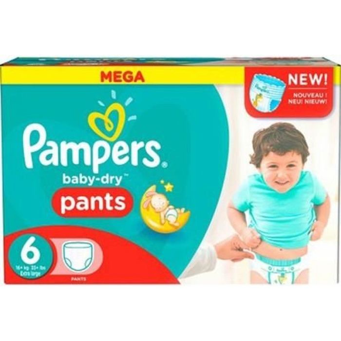 Pampers Baby-Dry Pants Taille 6, 15+ kg, 76 Couches-Culottes - Mega Pack -  Cdiscount Puériculture & Eveil bébé