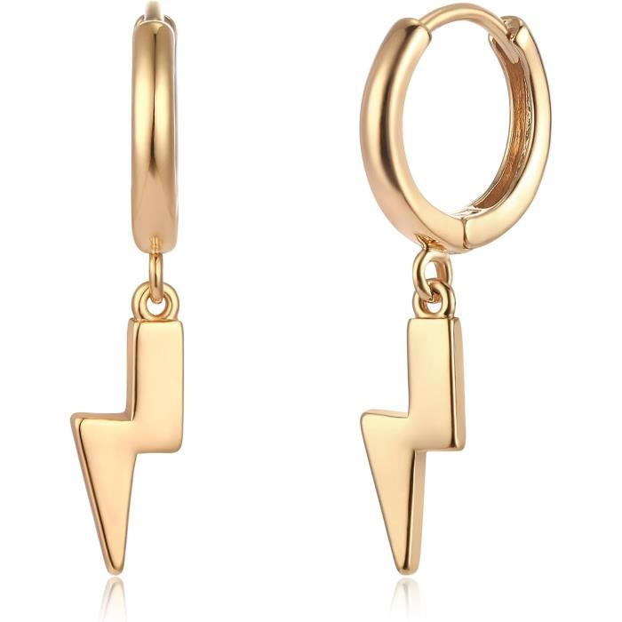 Boucles D'oreilles Créoles En Or 18K - Design Goutte D'eau Léger & Hypoallergénique