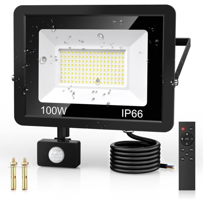 Projecteur LED Extérieur 100W 2 Pièces - 10000LM Super Lumineux, IP66 Étanche, Éclairage Jardin Terrasse Garage