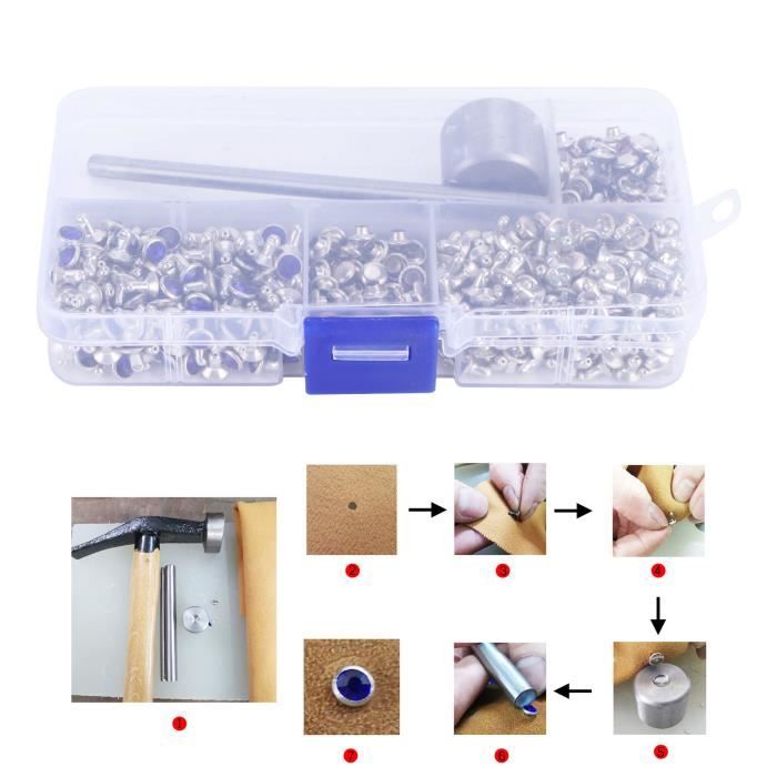 Ensemble de rivets en strass DIY - SONEW - Blanc - Laiton - Exquis ...