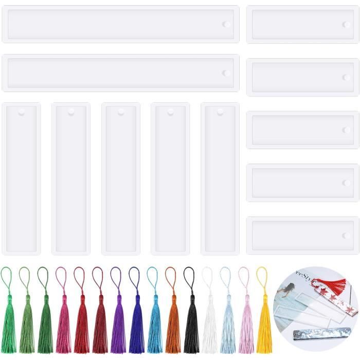 30 Pièces Moule de Marque-pages en Résine Kit, 10 Pcs Moule Resine