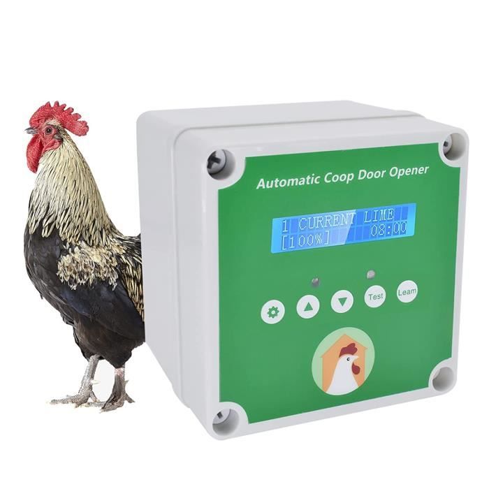 RYUNQ Kit Automatique Ouvre-Porte de poulailler Télécommande et contrôle du Temps Étanche Extreme pour Poulailler avec capteur de lumière Kit de Porte Automatique pour Poulaille 