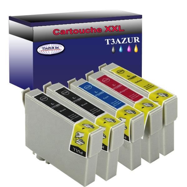 T3azur- 5x cartouche compatible epson 604 xl pour epson workforce