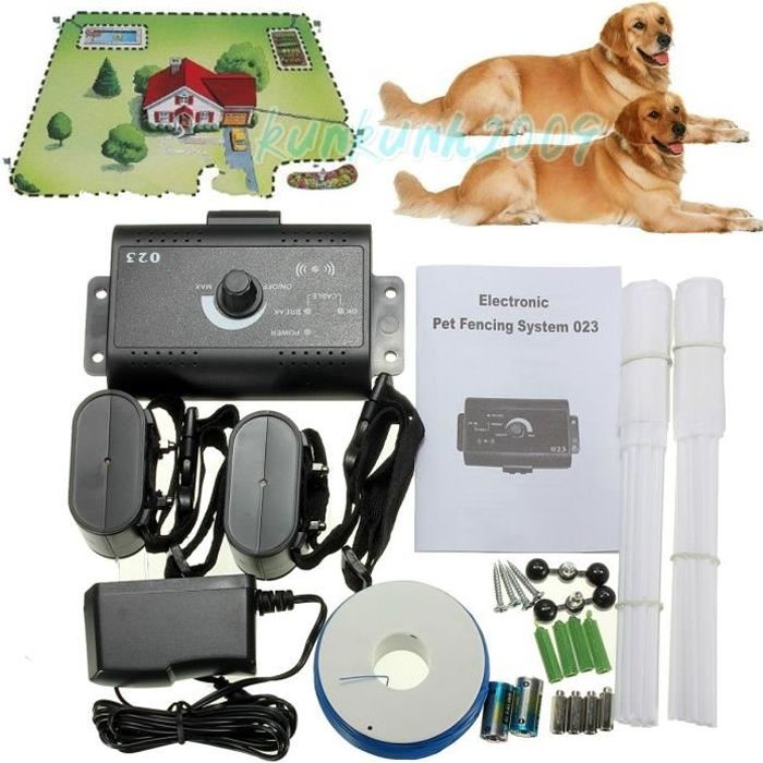 Meilleurs prix pour CLOTURE ELECTRIQUE POUR 2 CHIENS COLLIER ANTI FUGUE Étanche Invisible Collier NF