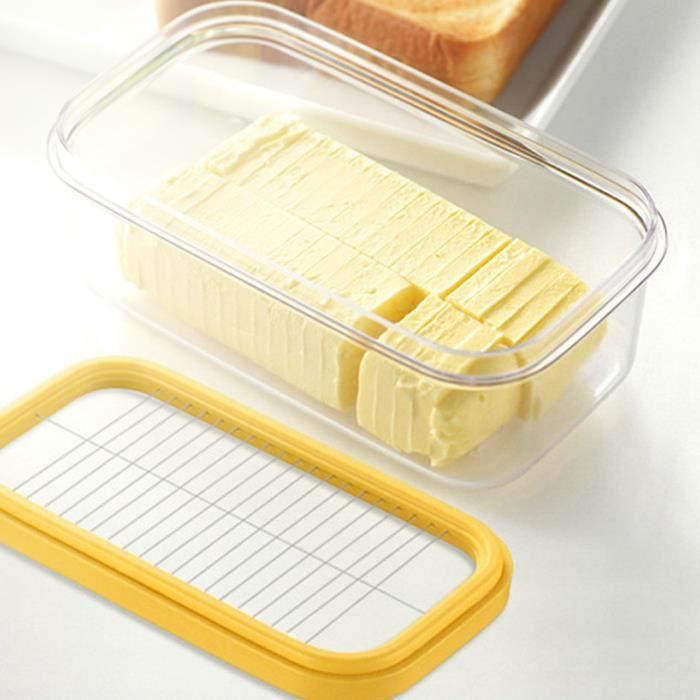 Beurrier En Verre Avec Couvercle Bambou - 650 Ml - Pour 250g De Beurre - Hermétique Pour Frigo - 18,6x14,1x6,3 Cm