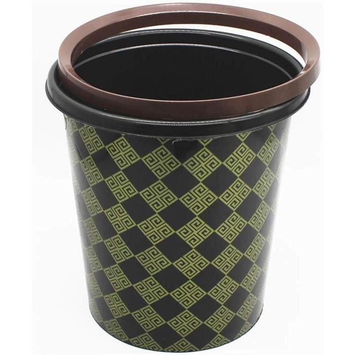 Poubelle Ronde Noire 9L - Bureau, Salle De Bain, Cuisine - Design Moderne Et Solide