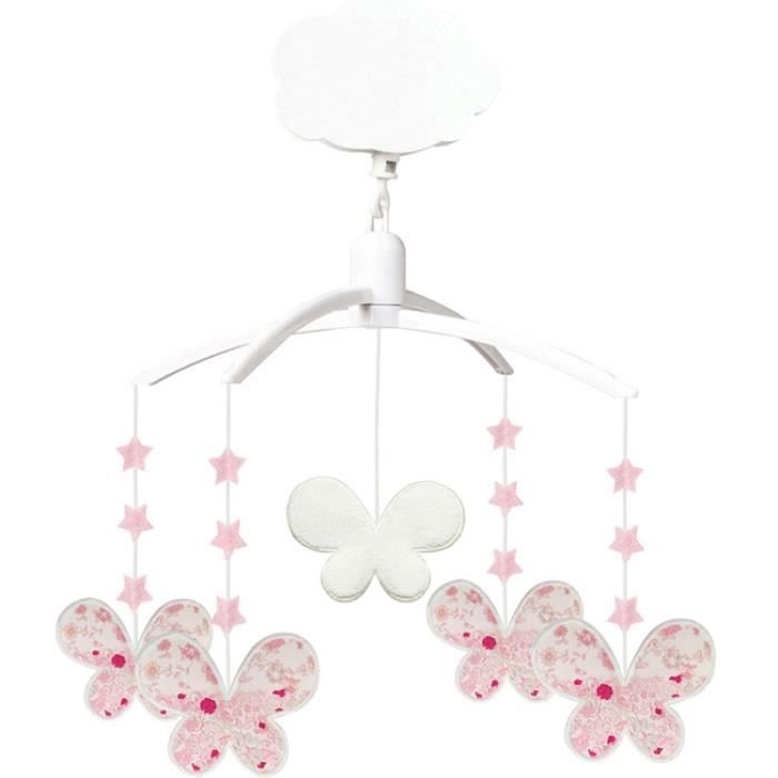Mobile Musical Etoiles Papillons Fleurs Roses Trousselier Multicolore Cdiscount Puericulture Eveil Bebe