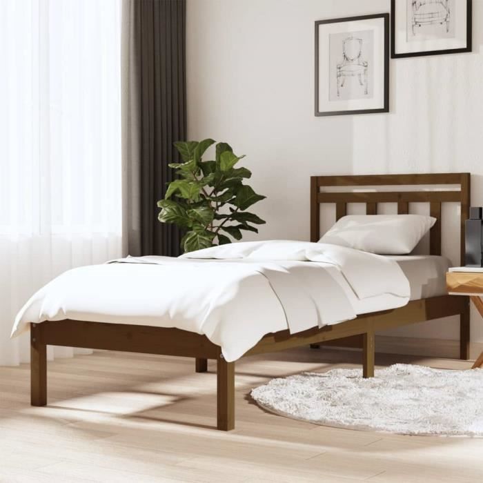 TAM Lit de jour avec lit gigogne cire marron 90x190 cm pin massif DR020