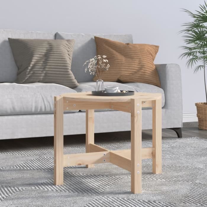 vidaXL Table basse Ø 625x45 cm Bois massif de pin 822302
