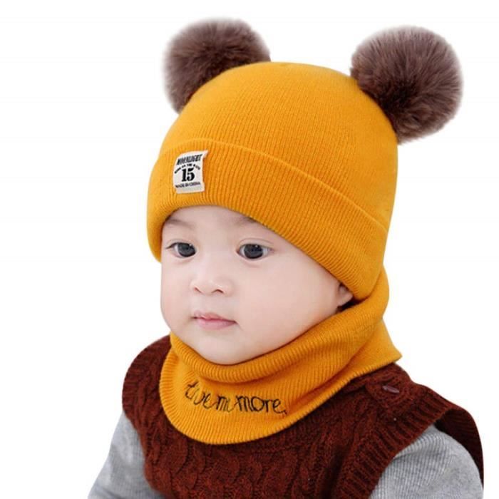 Bonnet Bébé Fille Hiver Pompom Bonnet d'hiver Enfant avec Pompons pour  Garder au Chaud garçons et Filles Bonnets d'hiver - Cdiscount Prêt-à-Porter