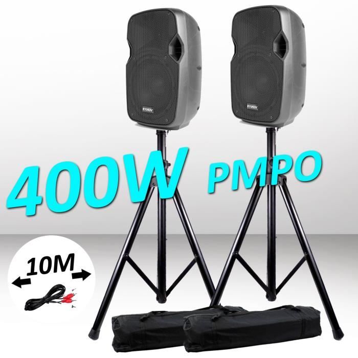 Pack Sonorisation 2 Enceintes Actives amplifiées PRO 400W +