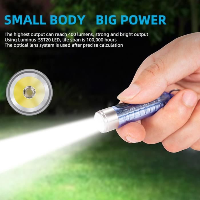 Lampe de poche rechargeable USB étanche - WIRLSWEAL - Torche puissante - 8m de portée déclairage