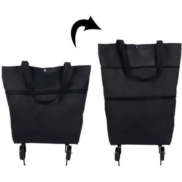Sac de courses pliable avec roulettes Caddie sac à roulettes pliable