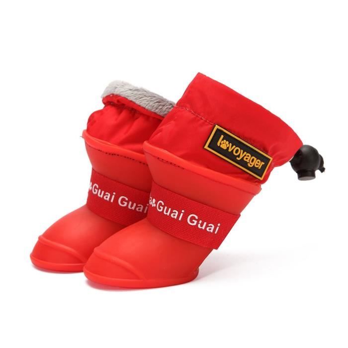 RougeM Chien bottes de pluie pour petits chiens moyens imperméable chien chaussures hiver RougeM Chien bottes de pluie pour petits chiens moyens imperméable chien chaussures hiver