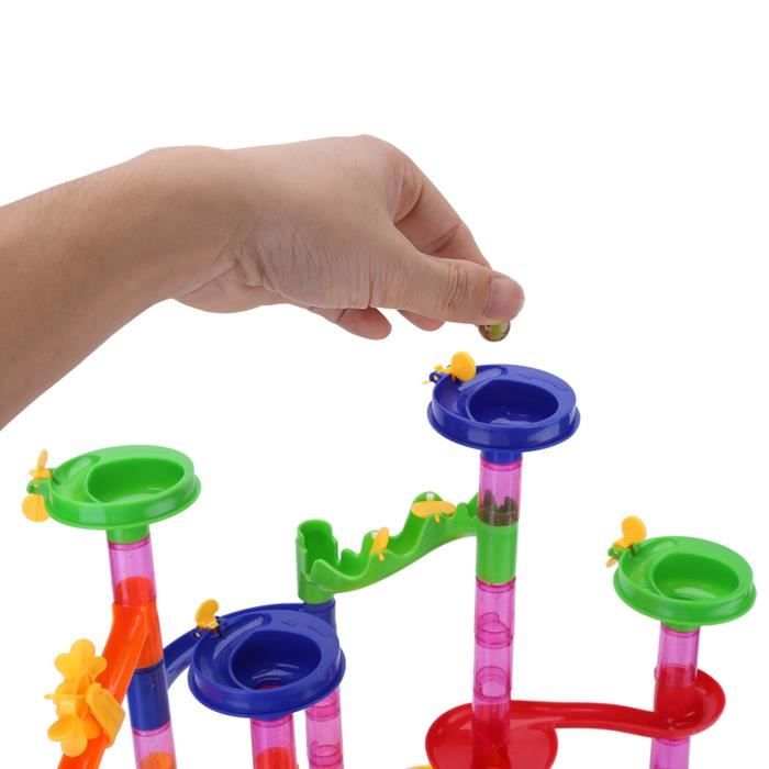 Kinderplay Circuit à billes avec lanceur, labyrinthe modulable, 113