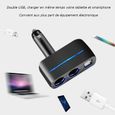 Ecent Chargeur multiprise 12V avec LED - 2 Prises allumes cigares+2 prises USB pour Smartphone, tablette, GPS, enregistrement-1