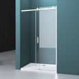 Paroi de douche en niche Mai & Mai T4 - Porte coulissante en verre ESG - 160x195 cm - Transparent-1