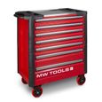 Servante d'atelier robuste 7 tiroirs rouge MW-Tools MWE211A en acier chrome vanadium et caoutchouc-1