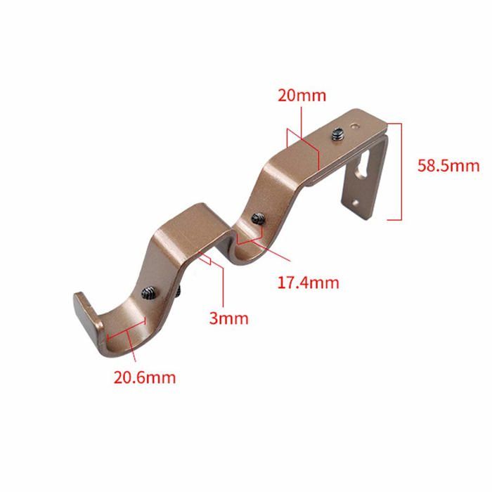 Lot De 3 Supports De Tringle à Rideaux Réglables - Métal Noir, Pour Tringle 20-25 Mm, Montage Vis Ou Collé - 8