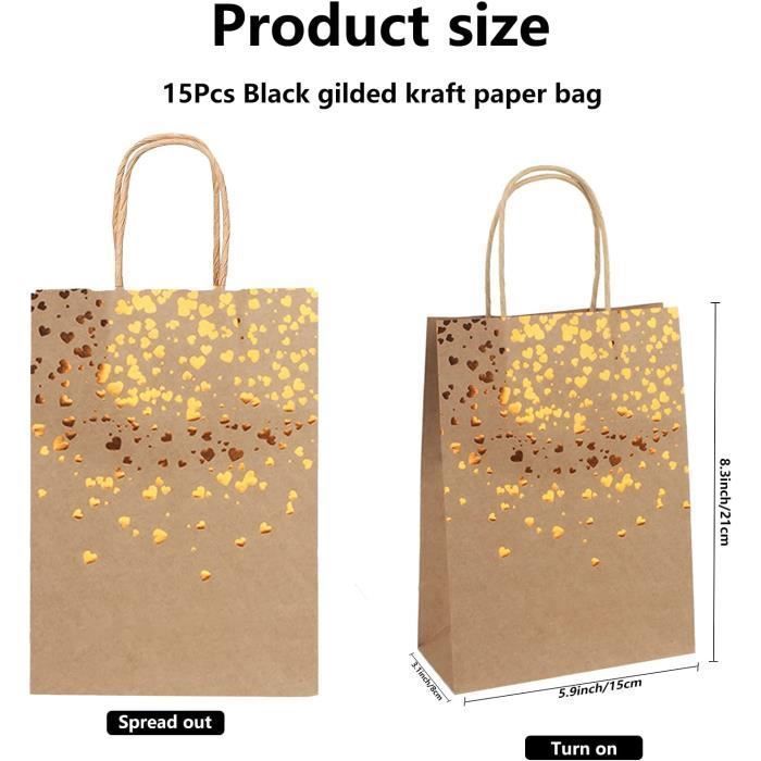 Dwafill Sac Cadeau Noël - 12 Pièces Pochette Papier Kraft