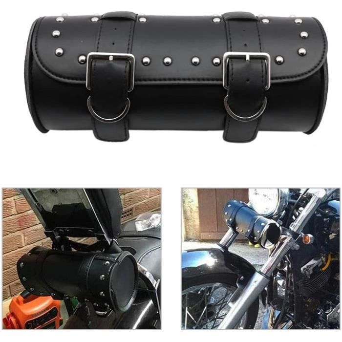 Sac à Outils Neween Pour Moto - Cuir Synthétique, Taille L, Motif Crocodile Noir, étanche, 2 Sangles