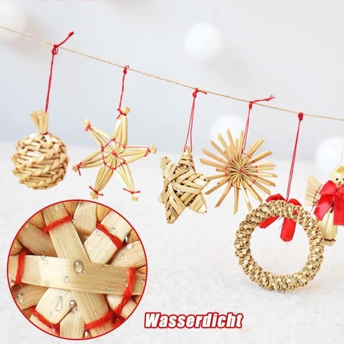 Lot De 36 Décorations De Noël En Paille - Étoiles Et Formes Naturelles, à Suspendre Sur Sapin Ou Guirlandes