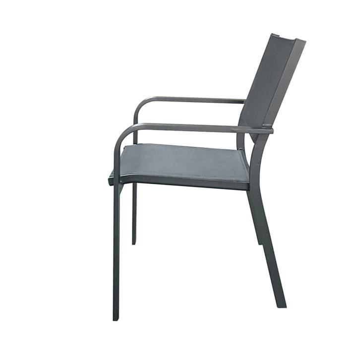 London lot de 2 chaises de jardin aluminium Textilène 6 positions
