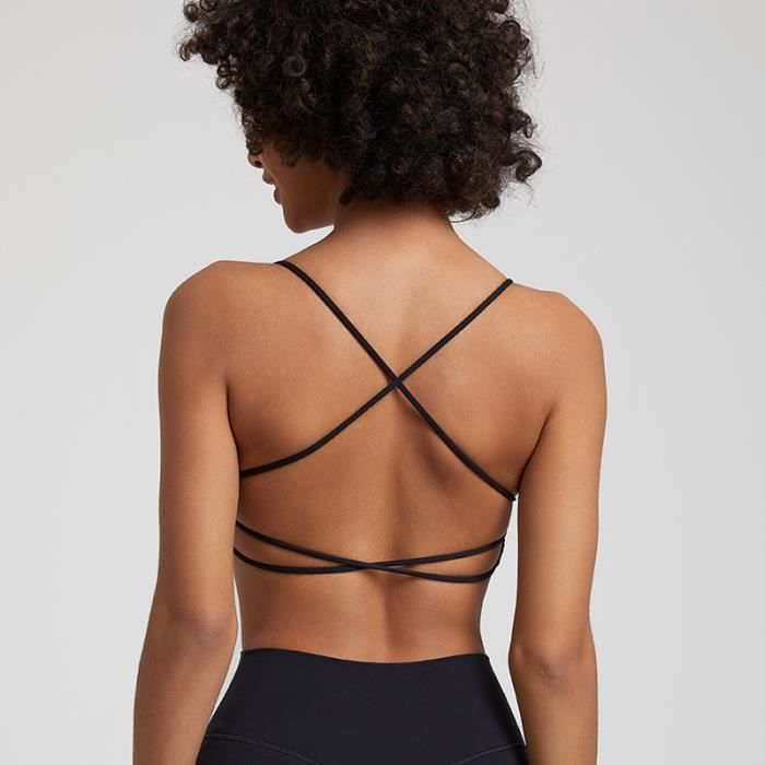 Soutien-gorge De Sport Dos Nu Pour Femme - Profond Décolleté En V & Bretelles Réglables - Confort Ultime Pour Le Sport