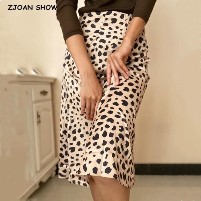 Jupe soie store leopard