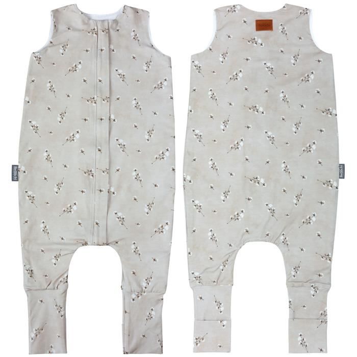 Bellochi Unisexe Pyjama Bebe Double face Body Bebe Combinaison Bebe 1 a 2 ans Vetement Bebe Gris Fleurs Ete