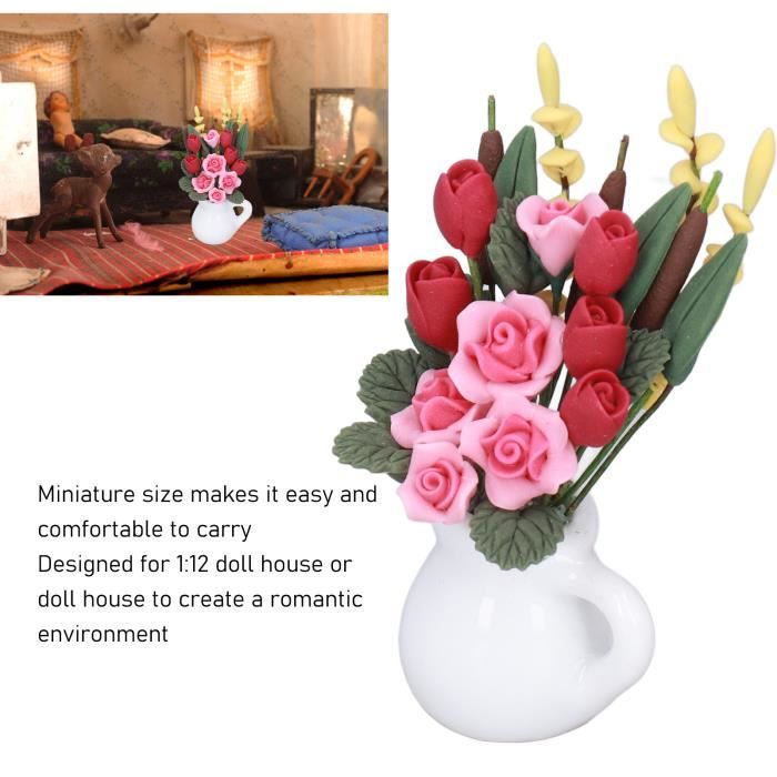 Pots de fleurs miniatures en argile : décoration de jardin féerique pour maison de poupée (10 pièces, 20 x 23 mm) - France