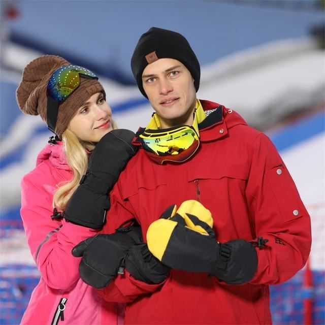 GANT DE CHANTIER Yellow five fingers L gants chauds de Ski hiver pour homme et femme coupe vent impermeables vetements de Protec Cdiscount Bricolage