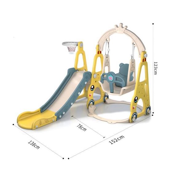 Ensemble de toboggan et balançoire pour enfants, Rose, Jouet combiné de Ensemble de toboggan et balançoire pour enfants, Rose, Jouet combiné de