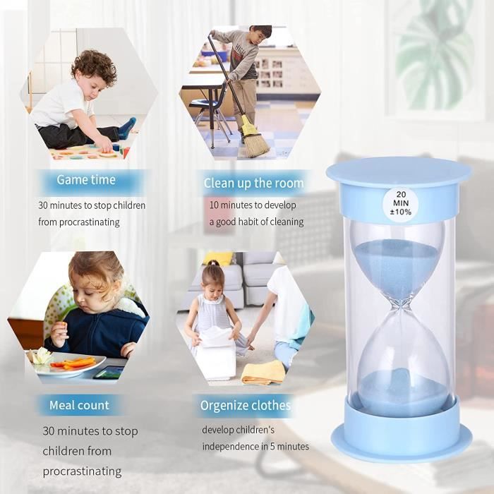 Lot De 5 Sabliers Pour Enfants 1, 3, 5, 10, 30 Minutes - Minuterie Éducative Colorée