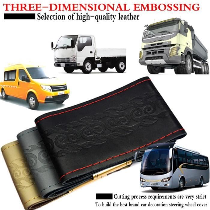 Couvre volant voiture/camion polyester tissu noir 34cm->45c - Tout pour  votre voiture et camion Delrue