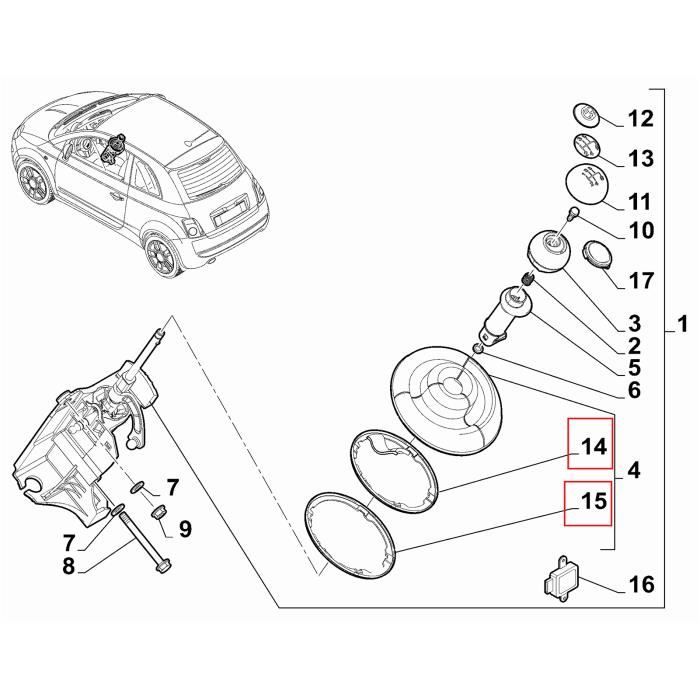 Anneau De Retenue De Botte De Levier De Vitesse Pour Fiat 500/500c (2009-2015) - Référence 71775051 - En ABS - Lot De 2 Pièces - 5