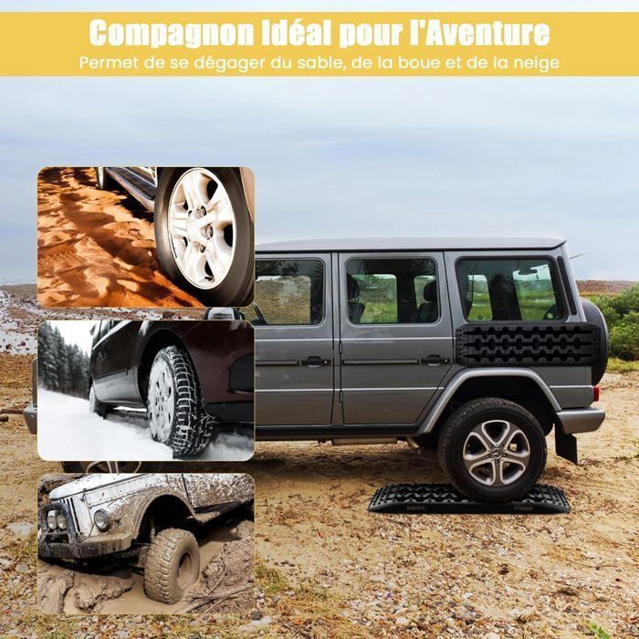 Planches De Traction Tout-terrain Rouges - Paire Pour 4x4, Boue, Sable - 10 Tonnes