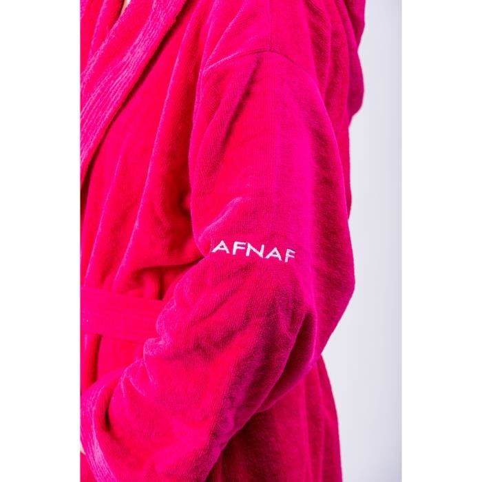 NAF NAF Peignoir avec capuche en velours 100 coton Taille XL Rose fuchsia Cdiscount Maison