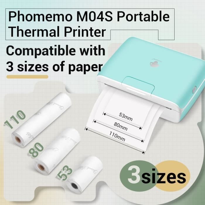 Imprimante thermique portable Phomemo M04S Maroc