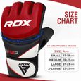 Gants MMA RDX, gants de combat en cage, gants de Muay Thai pour le sparring, boxe combat gant pour le grappling, rouge-3