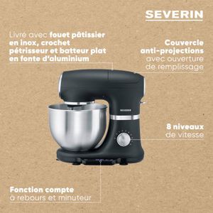 Robot Pâtissier Boulangerie Cuisine Ménager Multifonction Bol 5L