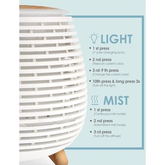 Diffuseur Huiles Essentielles Electrique avec Haut Rose Huiles  Essentielles, Diffuseur du0027Huile Essentielle avec Mode De Brouillard R